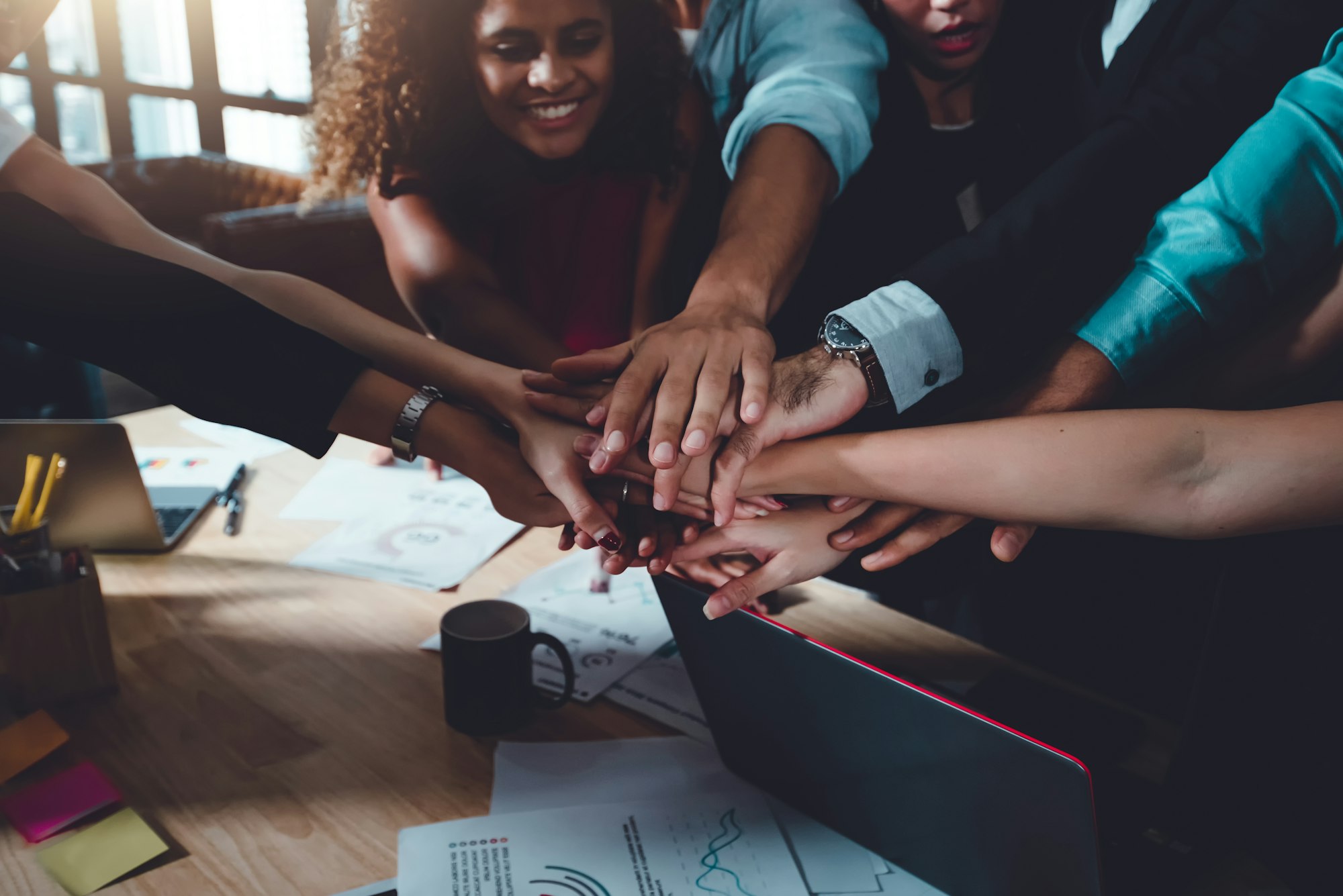 Business people working together with colleague in office, sucess team work.